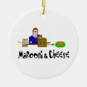 Marconi und Käse-Weihnachtsverzierung Keramik Ornament