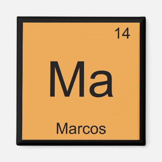 Marcos Name Chemistry Element Periodic Table Magnet (Vorne)