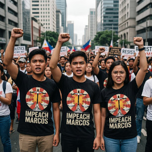 Marcos wegen Korruption anklagen Filipino Protest T-Shirt