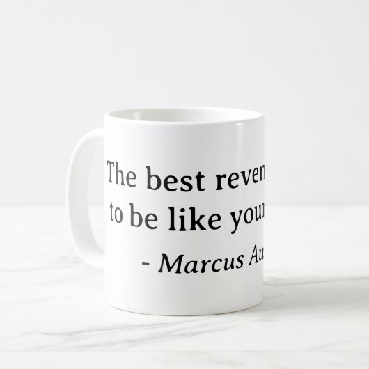 Marcus Aurelius Best Rache Zitat Kaffeetasse (Vorderseite Links)