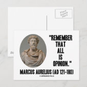 Marcus Aurelius erinnert sich daran, dass alles nu Postkarte (Vorne/Hinten)