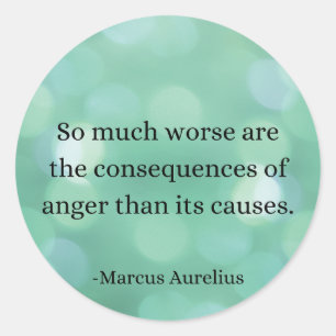 Marcus Aurelius: Erobern Sie Wut, finden Sie inner Runder Aufkleber