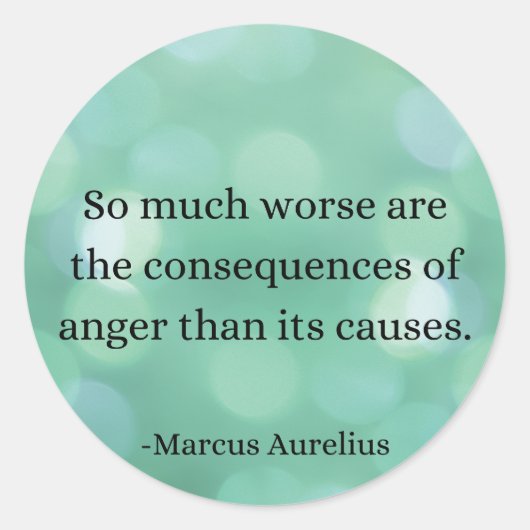 Marcus Aurelius: Erobern Sie Wut, finden Sie inner Runder Aufkleber (Vorderseite)