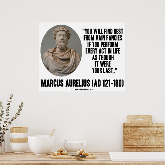 Marcus Aurelius findet Erholung aus vergeblichen F Poster (Küche)