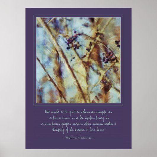 Marcus Aurelius "Gutes für andere tun" Zitat Poster (Vorne)