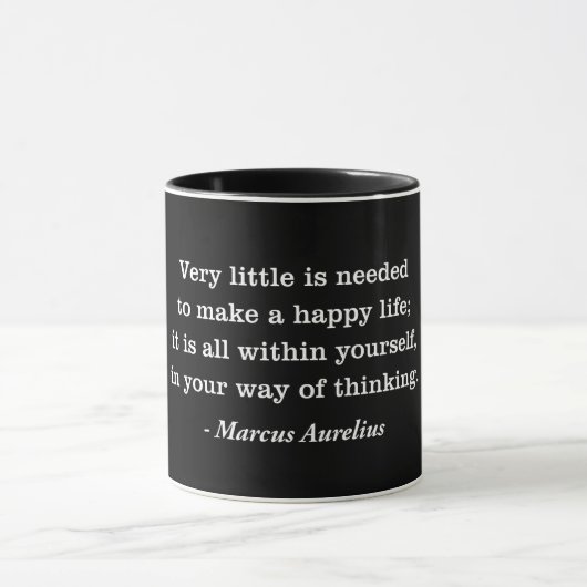Marcus Aurelius Happy Life Quote Tasse (Zentrum)