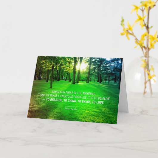 Marcus Aurelius Life inspirierend Natur Karte (Gelbe Blume)