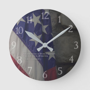Marcus Aurelius Life Stoic Zitat Mann Runde Wanduhr