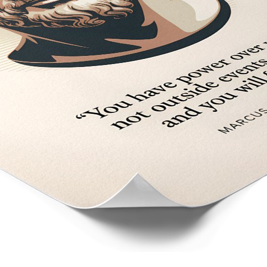 Marcus Aurelius Meditations Quote Illustration Art Poster (Ecke)