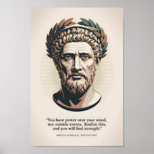 Marcus Aurelius Meditations Zitat Illustrationskun Poster