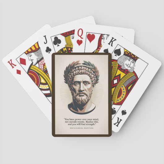 Marcus Aurelius Meditations Zitat Illustrationskun Spielkarten (Rückseite)