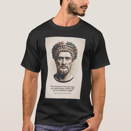 Marcus Aurelius Meditations Zitat Illustrationskun T-Shirt (Vorderseite)