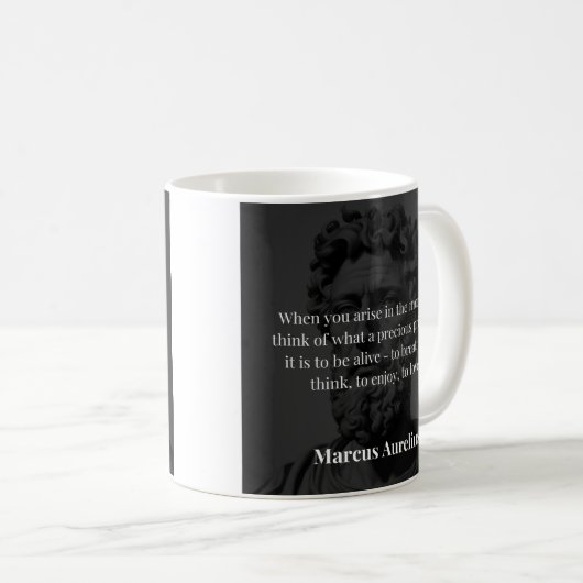 Marcus Aurelius morgendliche Reflexion: Dankbarkei Kaffeetasse (VorderseiteRechts)
