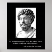 Marcus Aurelius Poster - Schwarz/Weiß (Vorne)