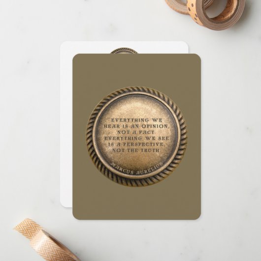 Marcus Aurelius Quote Opinionated Coin Mitteilungskarte (Vorderseite/Rückseite Beispiel)