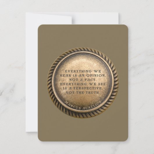 Marcus Aurelius Quote Opinionated Coin Mitteilungskarte (Vorderseite)