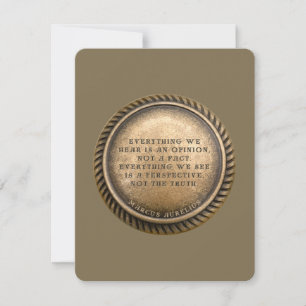 Marcus Aurelius Quote Opinionated Coin Mitteilungskarte
