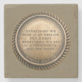 Marcus Aurelius Quote Opinionated Coin Steinuntersetzer (Vorderseite)