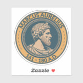 Marcus Aurelius Roman Emperor Illustration Badge Aufkleber (Blatt)
