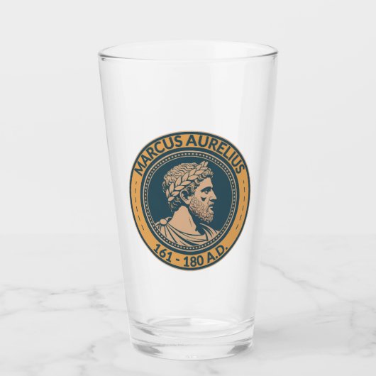 Marcus Aurelius Roman Emperor Illustration Badge Glas (Vorderseite)