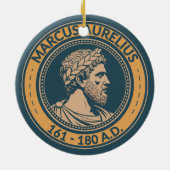 Marcus Aurelius Roman Emperor Illustration Badge Keramik Ornament (Hinten)