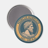 Marcus Aurelius Roman Emperor Illustration Badge Magnet (Vorderseite/Rückseite)