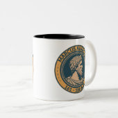Marcus Aurelius Roman Emperor Illustration Badge Zweifarbige Tasse (VorderseiteRechts)