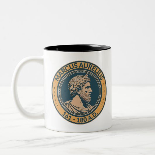 Marcus Aurelius Roman Emperor Illustration Badge Zweifarbige Tasse (Links)