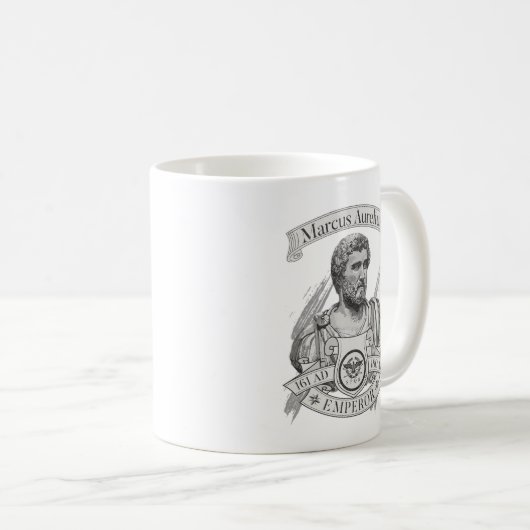 Marcus Aurelius Roman Kaiser Kaffeetasse (VorderseiteRechts)