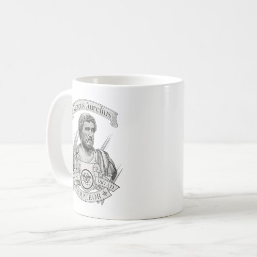 Marcus Aurelius Roman Kaiser Kaffeetasse (Vorderseite Links)