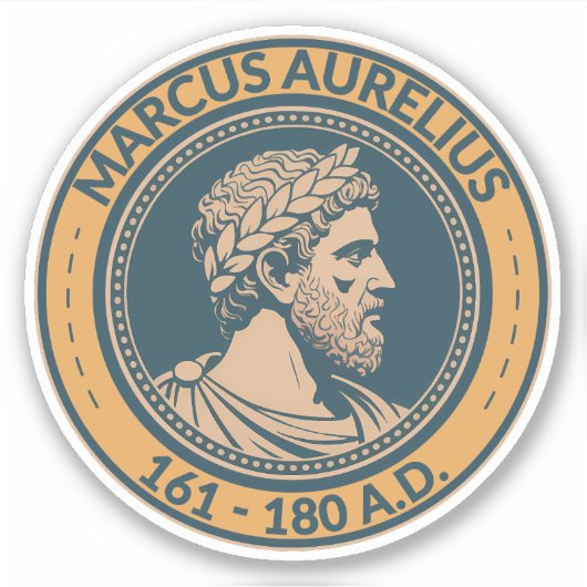 Marcus Aurelius römischer Kaiser Illustration Badg Aufkleber (Vorderseite)