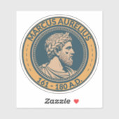 Marcus Aurelius römischer Kaiser Illustration Badg Aufkleber (Blatt)