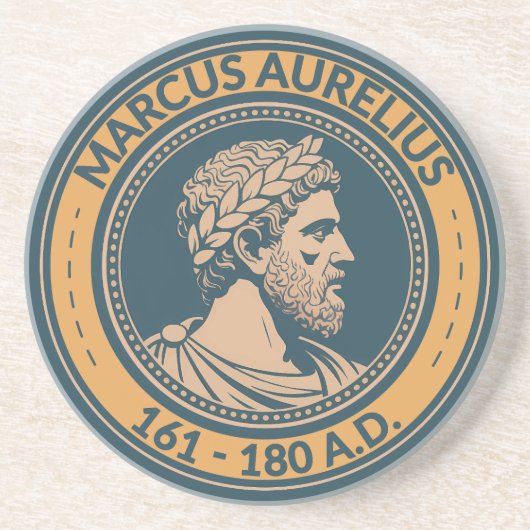 Marcus Aurelius römischer Kaiser Illustration Badg Getränkeuntersetzer (Vorne)