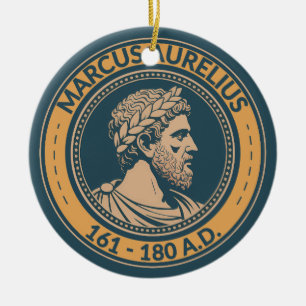 Marcus Aurelius römischer Kaiser Illustration Badg Keramik Ornament