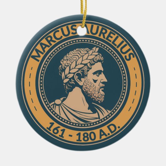Marcus Aurelius römischer Kaiser Illustration Badg Keramik Ornament (Vorne)