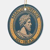 Marcus Aurelius römischer Kaiser Illustration Badg Keramik Ornament (Links)
