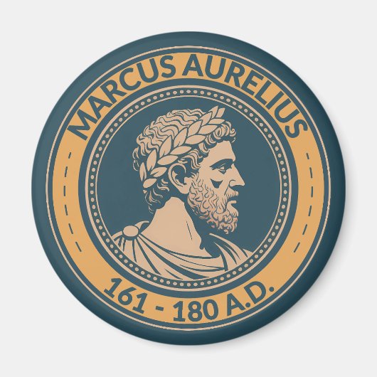 Marcus Aurelius Römischer Kaiser Illustration Badg Magnet (Vorne)