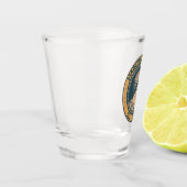 Marcus Aurelius römischer Kaiser Illustration Badg Schnapsglas (Links)