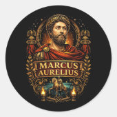 Marcus Aurelius Runder Aufkleber (Vorderseite)