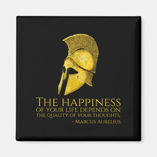 Marcus Aurelius Stoic Zitat über Glück - Roman Ph Magnet (Vorne)