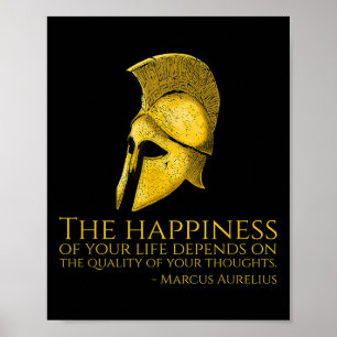 Marcus Aurelius Stoic Zitat über Glück - Roman Ph Poster