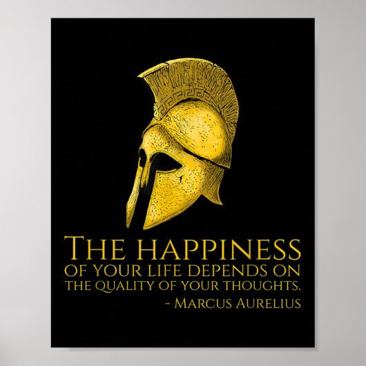 Marcus Aurelius Stoic Zitat über Glück - Roman Ph Poster (Vorne)