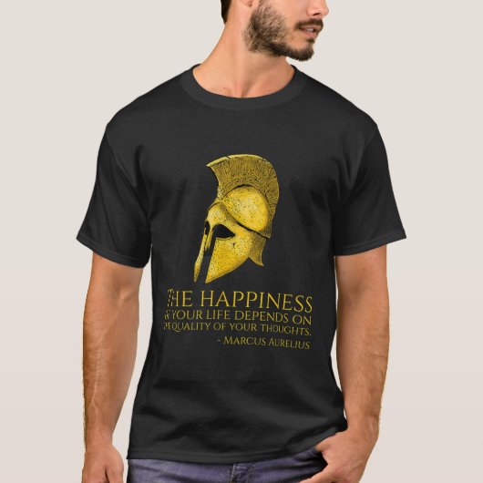Marcus Aurelius Stoic Zitat über Glück - Roman Ph T-Shirt (Vorderseite)