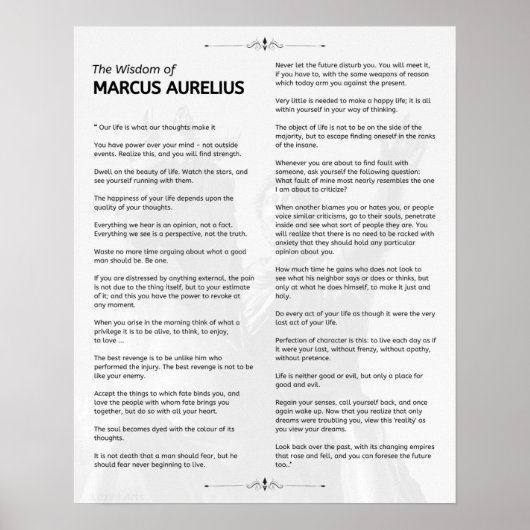Marcus Aurelius Stoische Meditationen. Die Weishei Poster (Vorne)
