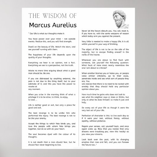 Marcus Aurelius Stoische Meditationen. Die Weishei Poster (Vorne)