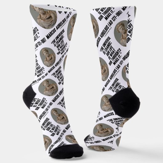 Marcus Aurelius Universum Lebensgedanken Zitat Socken (Gewinkelt)