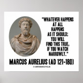 Marcus Aurelius Was auch immer passiert Poster (Vorne)