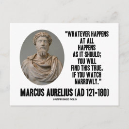 Marcus Aurelius Was auch immer passiert Postkarte