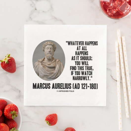 Marcus Aurelius Was auch immer passiert Serviette (Beispiel)