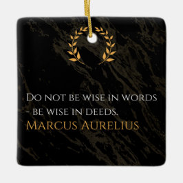 Marcus Aurelius Weisheit: Aktionen sprechen lauter Keramikornament